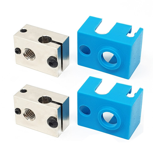 2pcs PT100 V6 Copper Plated Heat Block Kit Set for V6 3D Printer Hotend 