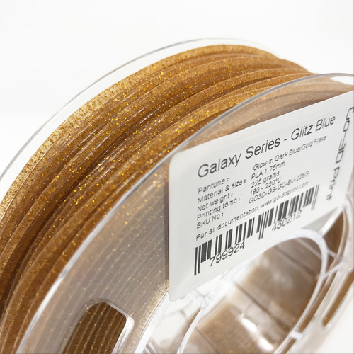 Gold Flake Glitter 3D Printing PLA Filament 225g