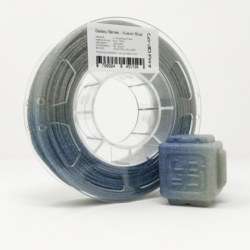 Illusion Blue Silver Flake Light Color Change 3D Printing PLA Filament 225g