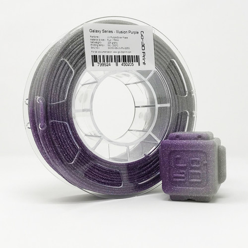 Illusion Purple Silver Flake Light Color Change 3D Printing PLA Filament 225g