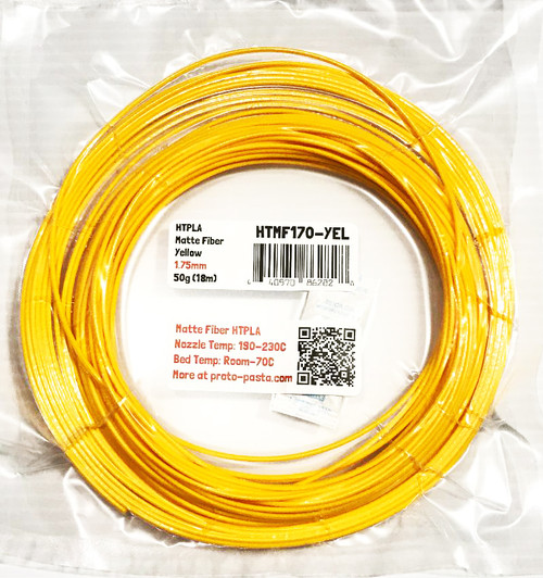 Proto-Pasta Matte Fiber HTPLA - Yellow 3D Printing Filament 1.75mm (50g) Sample