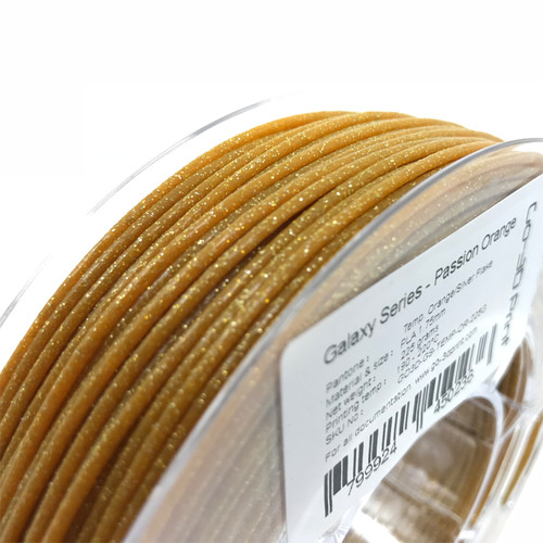Orange Gold Flake 3D Printing PLA Filament 225g