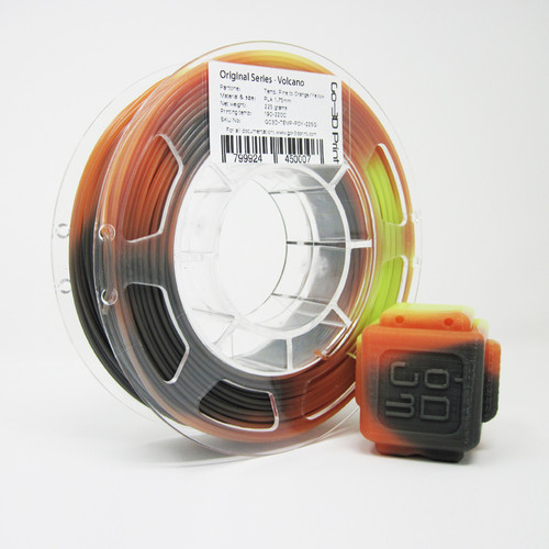 Volcano Temperature Tri Color Changing PLA 3D Printing Filament 225g