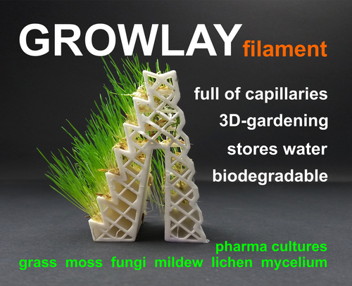 GROWLAY Bio-degradable Porous  3D Printing Filament 1.75 mm