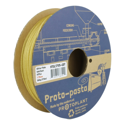 Proto-Pasta Glitter Flake HTPLA - Gold Dust 3D Printing Filament 1.75mm (500 g)