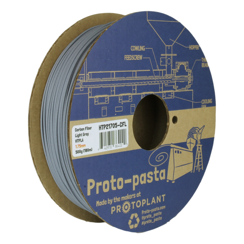 Proto-Pasta HTPLA Carbon Fiber Composite HTPLA 3D Filament - Light Gray 1.75mm