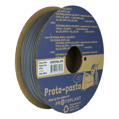 Proto-Pasta HTPLA Carbon Fiber Composite HTPLA 3D Filament - Medium Gray 1.75mm