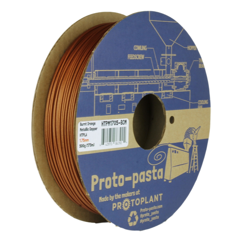 Proto-Pasta Metallic HTPLA - "Burnt Orange" Metallic Copper 3D Printing Filament 1.75mm (500 g)