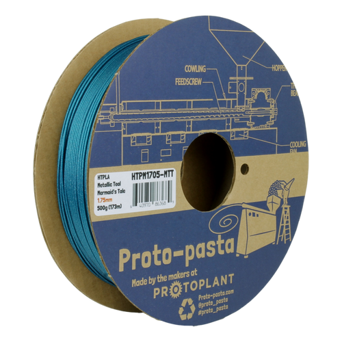 Proto-Pasta Metallic HTPLA - Mermaid's Tale Teal 3D Printing Filament 1.75mm (500 g)